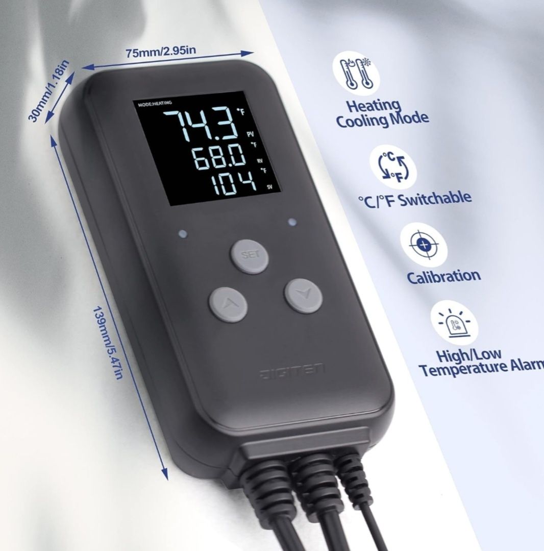 Termostat Digiten 315A , kontroler temperatury do akwarium, szklarni .