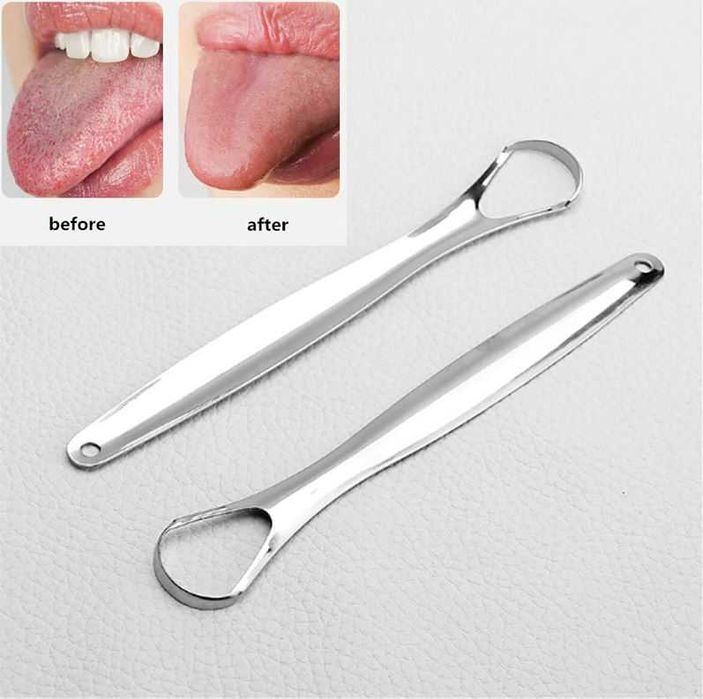 4x Raspador de Lingua Aço Inox * NOVO * Limpeza Oral * Hálito Fresco