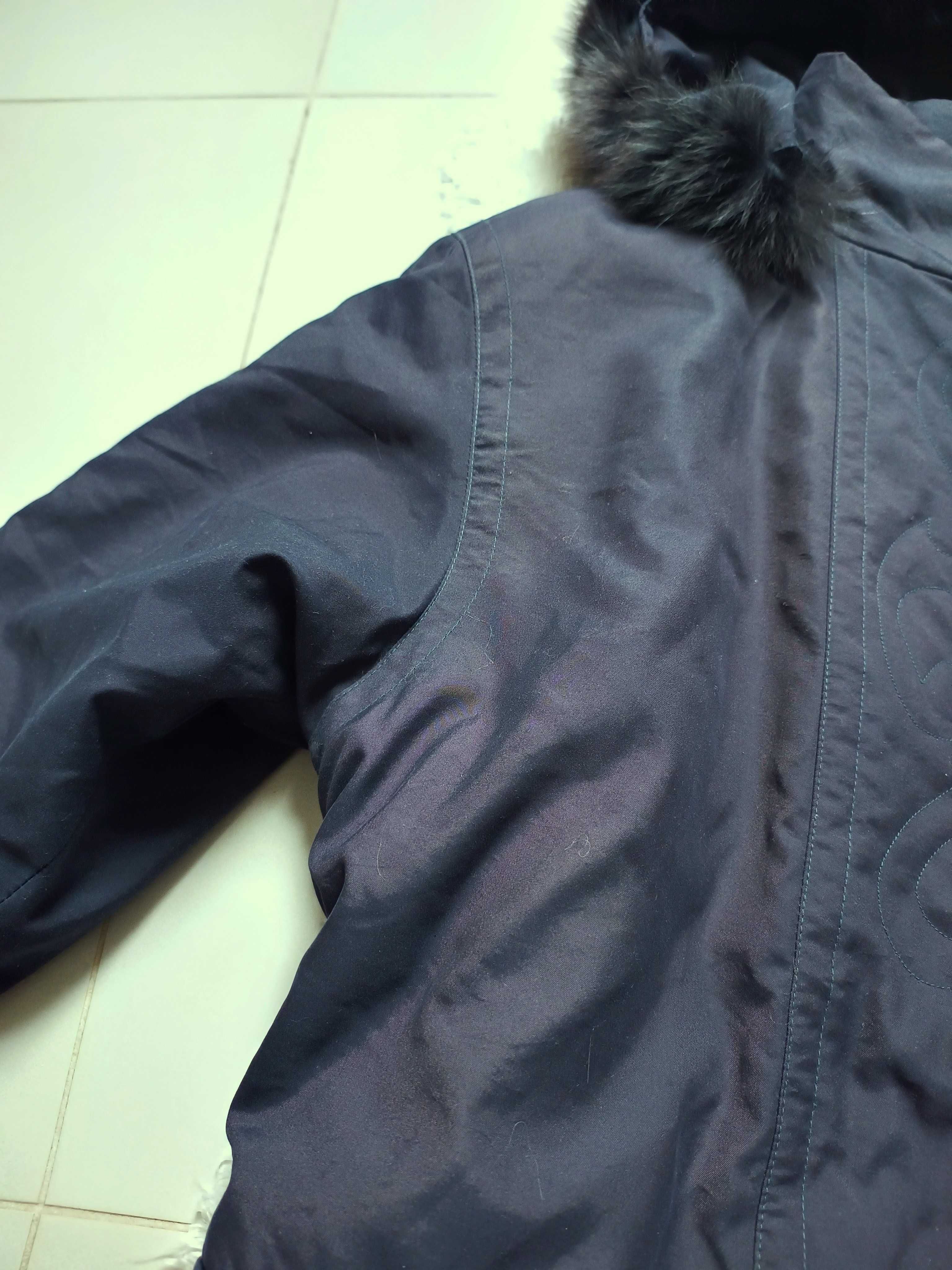 Dłuższa kurtka z kapturem 42 44 46 parka z połyskiem wiosna plus size