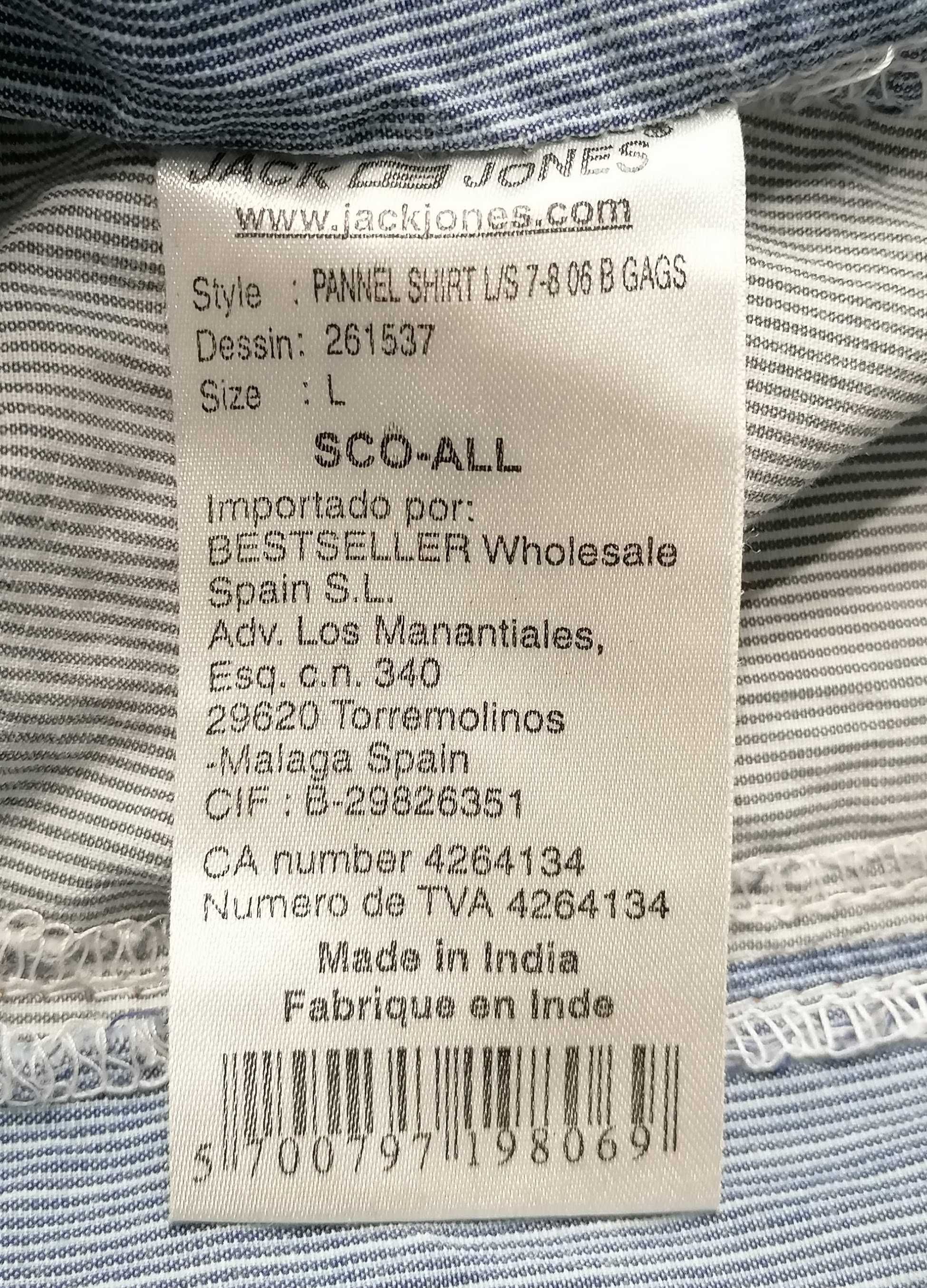 H)JACK&JONES koszula paski z haftami Roz.L