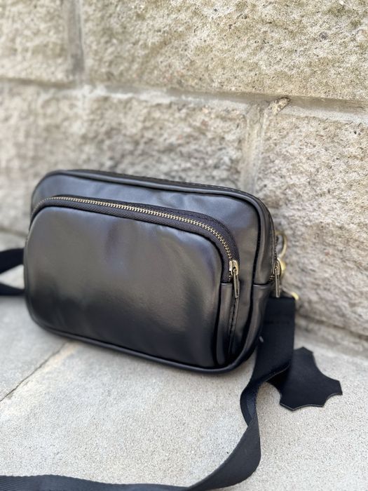 РОЗПРОДАЖ Сумка кожаная мужская бананка шкіряна чоловіча