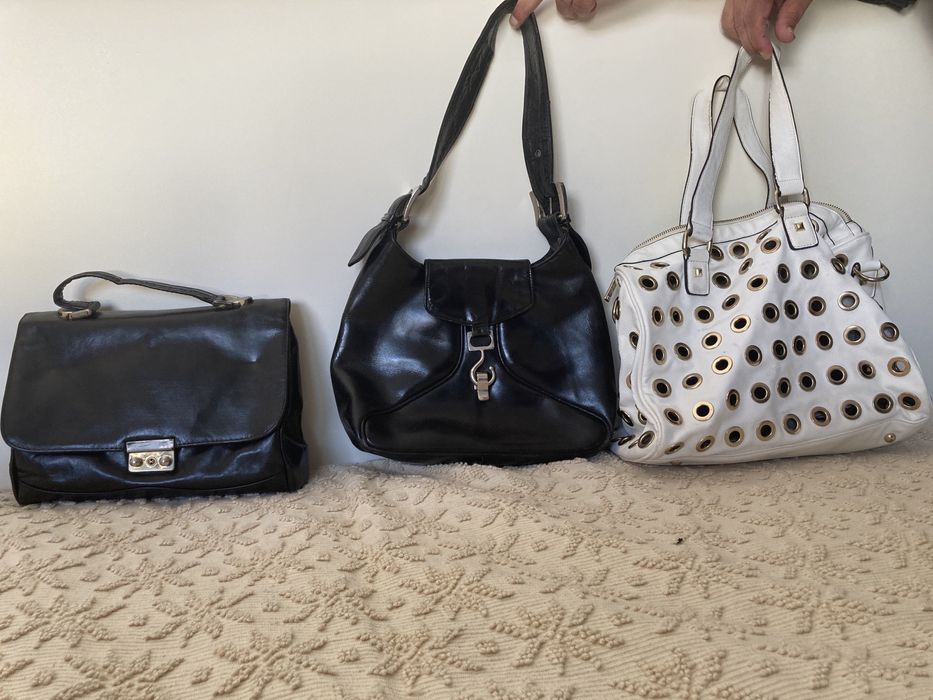 Malas e carteira senhora em pele e couro verdadeiro