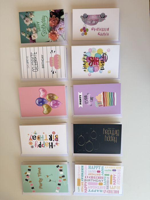 Cartões de aniversário (modelo 2 - pack com 10)