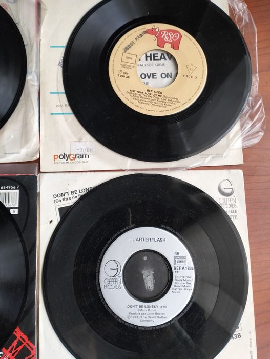 Lote de 6 antigos discos de vinil single