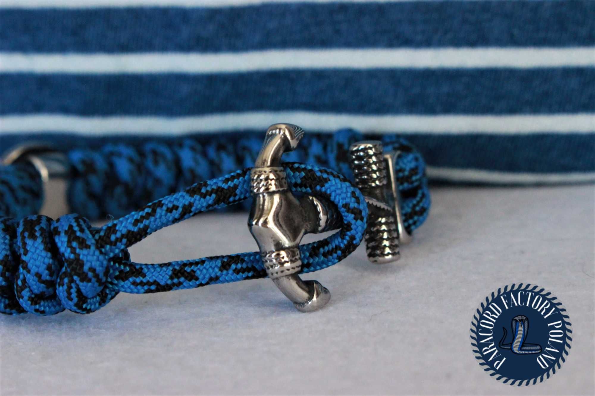 Bransoletka knot żeglarska ster/róża wiatrów kotwica paracord handmade