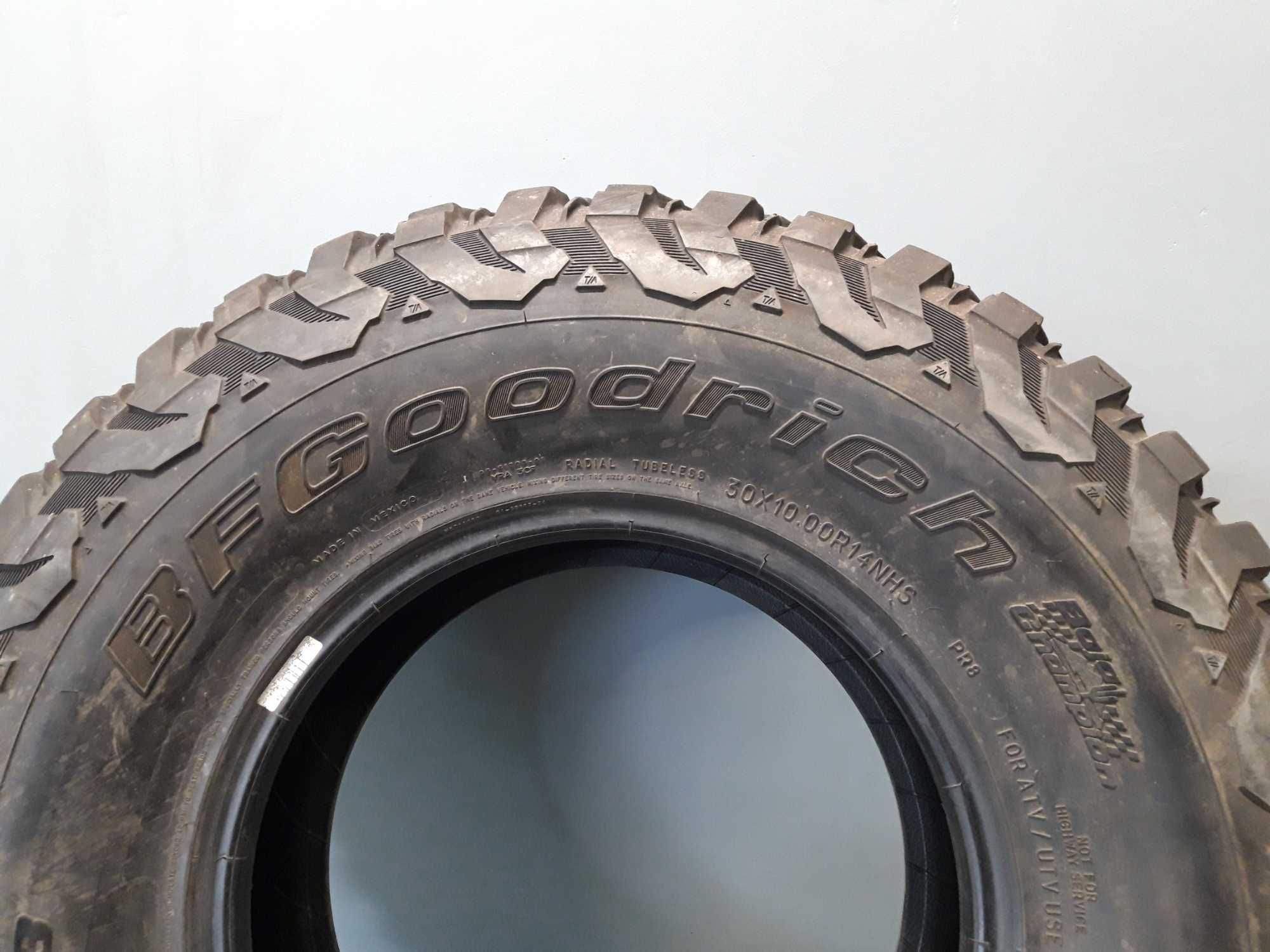 4x 30X10.00R14 NHS BF Goodrich Mud-Terrain T/A KM3, 2021 rok, 10-12mm