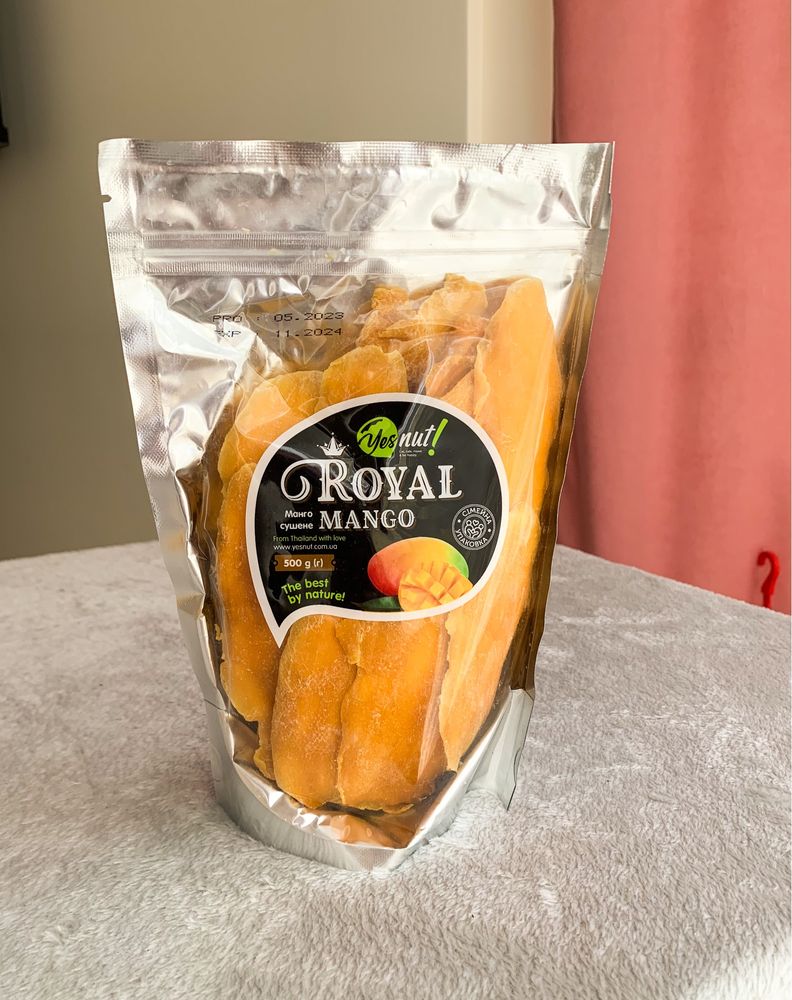 Натуральне сушене манго БЕЗ цукру Royal 500г