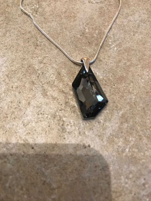 Łańcuszek srebrny żmijka linka 45cm próba 925 kamień swarowskiego