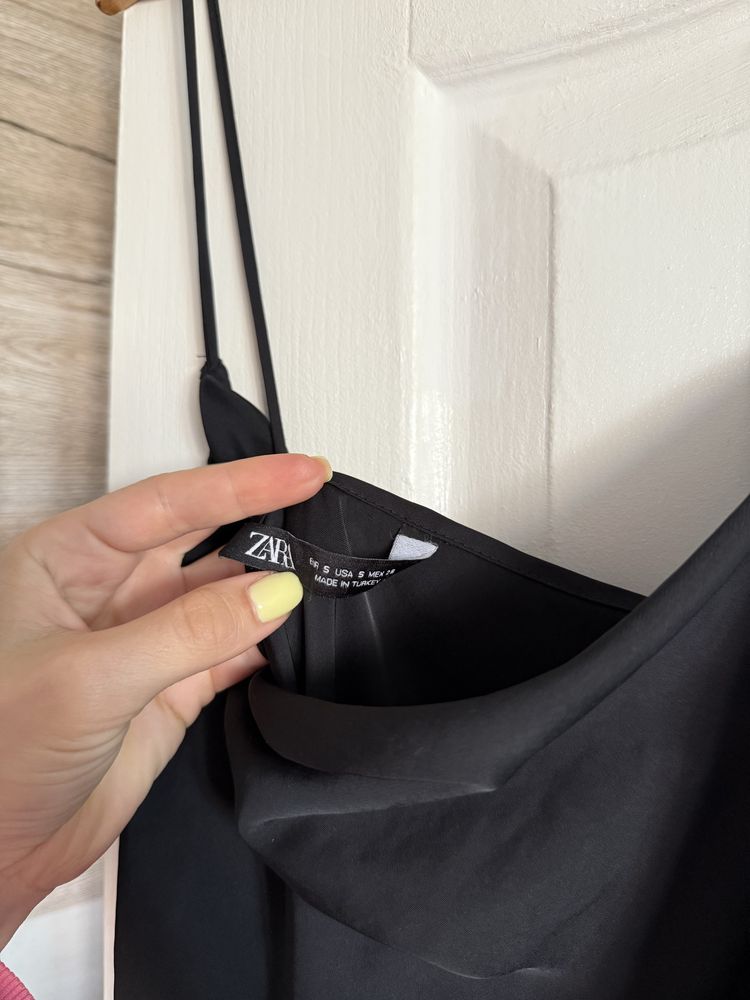 атласна сукня комбінація від zara
