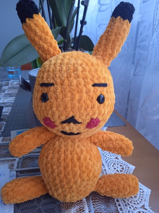 Pikatchu na szydełku z weluru