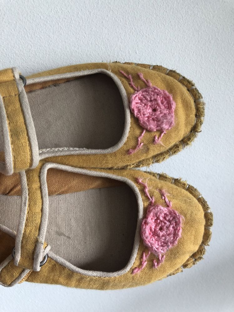 Buty sandały espadryle musztardowe - Zara rozmiar 26/27