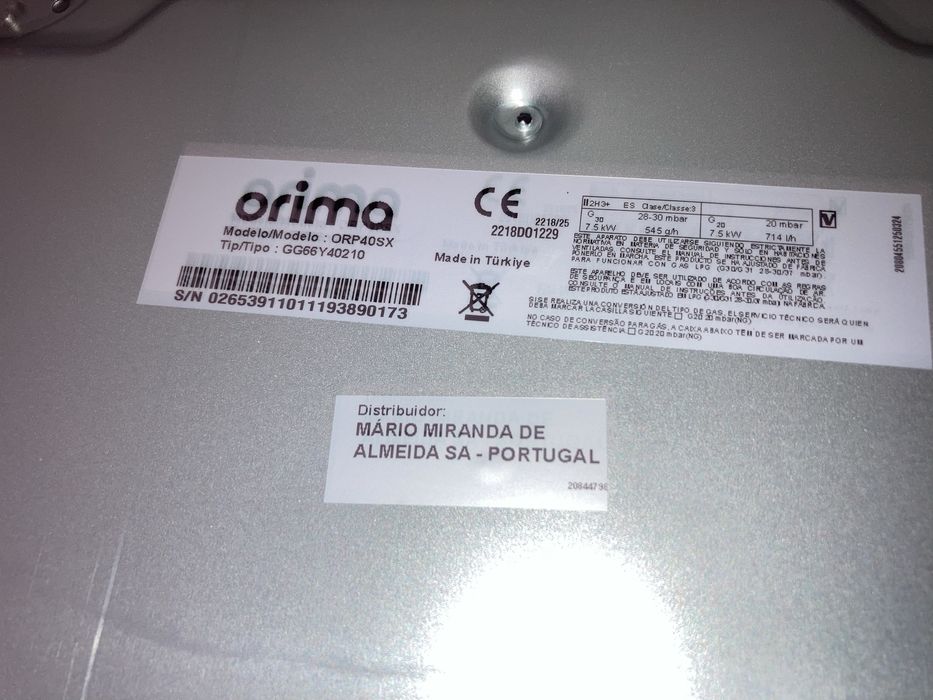 Placa de fogão ORIMA