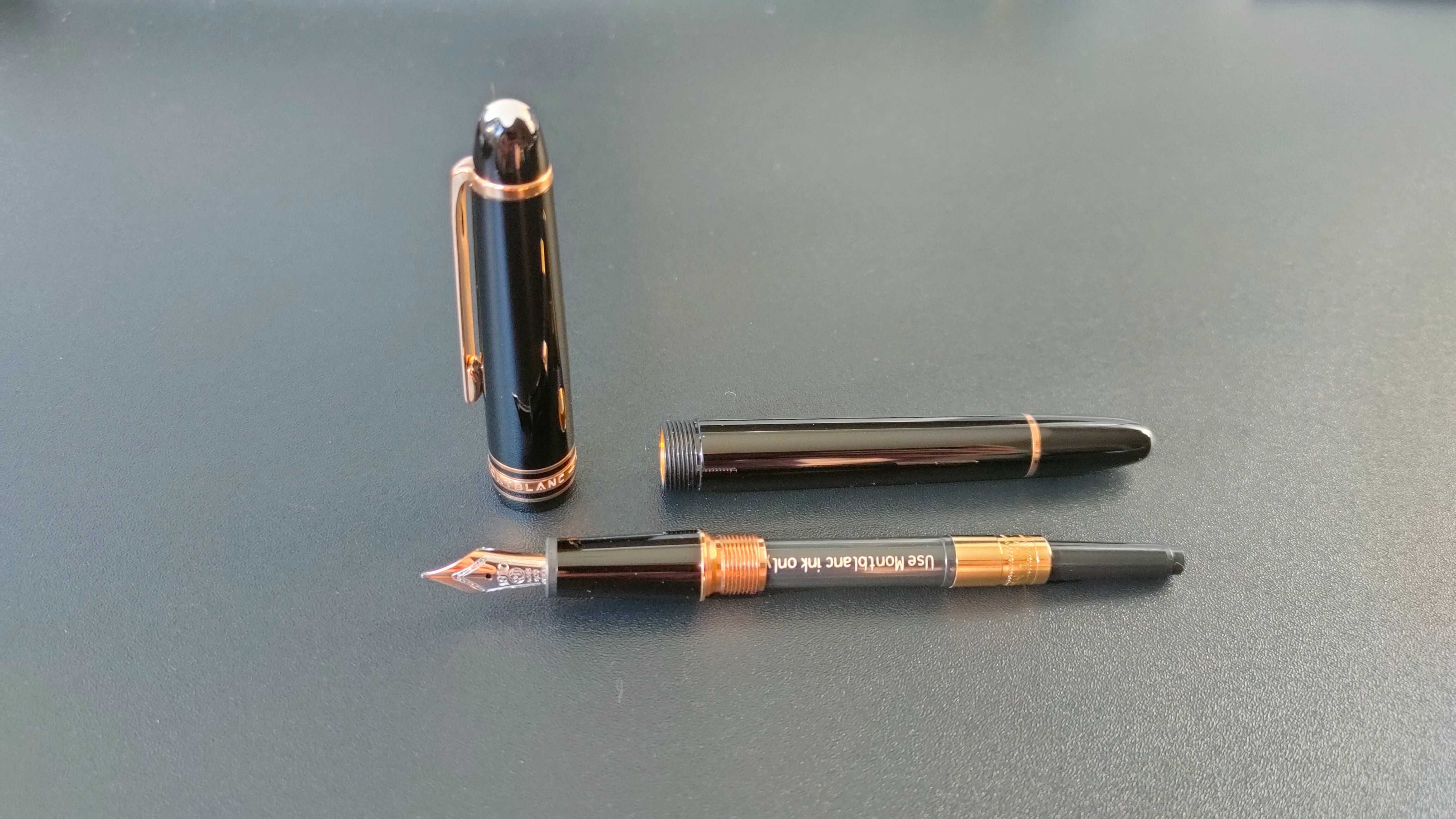 Caneta de aparo Montblanc Meisterstück Rose Gold Classique tamanho F