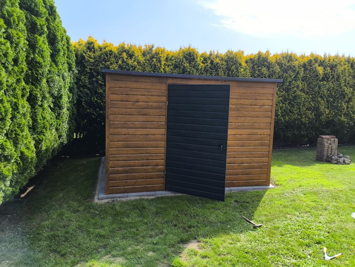 Garaż blaszany domek narzędziowy 3.3x3.3 Multigloss + antracyt, profil