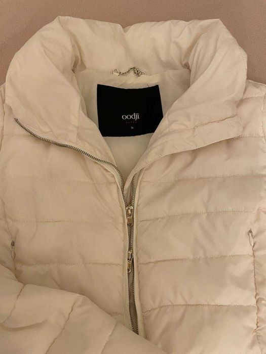 Куртка демисезонное пальто oodji 44-46 молочный