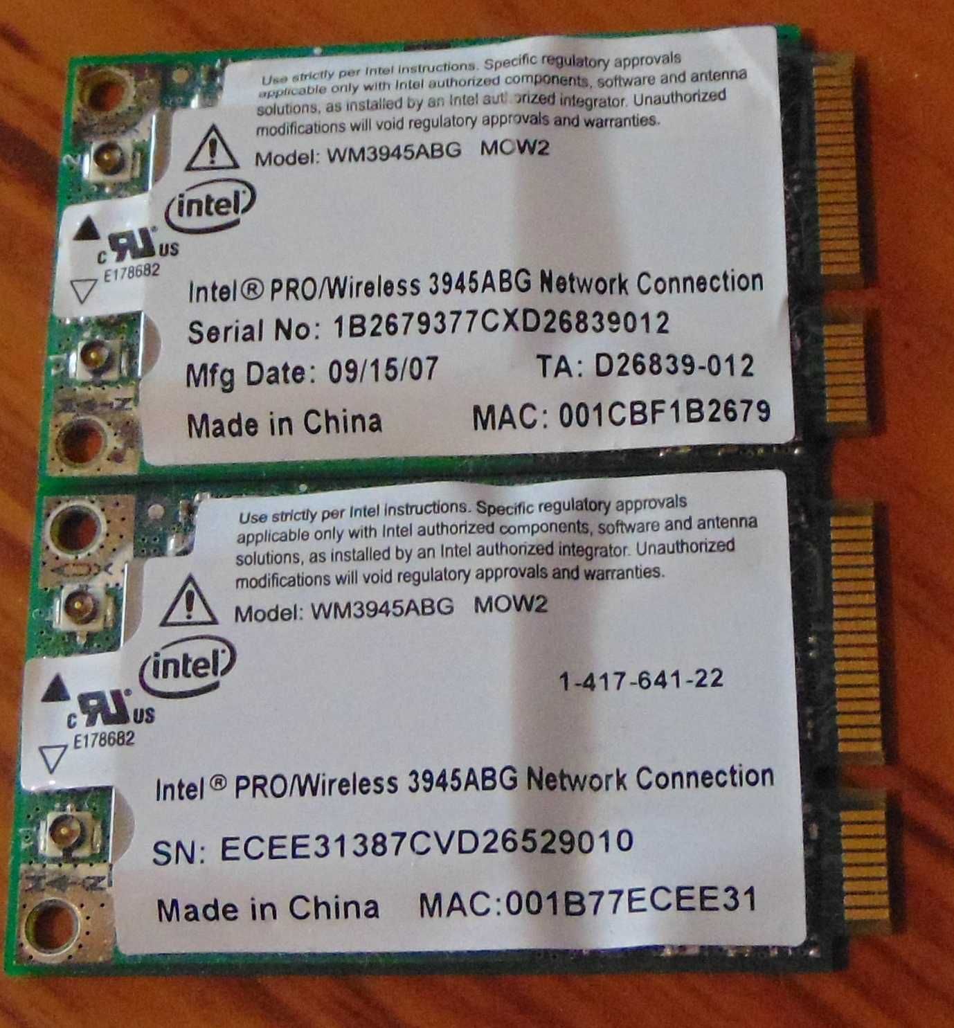 Wi-Fi модуль Intel WM3945ABG MOW2  miniPCI-E