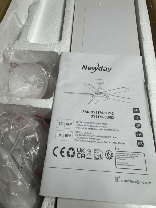 Nowoczesny wentylator sufitowy z oświetleniem led 132 cm biały z pilot