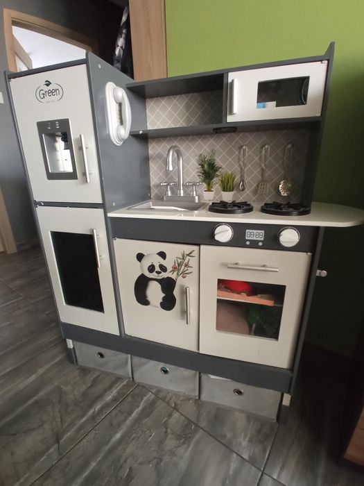 Duża drewniana kuchnia Green dla dziewczynki