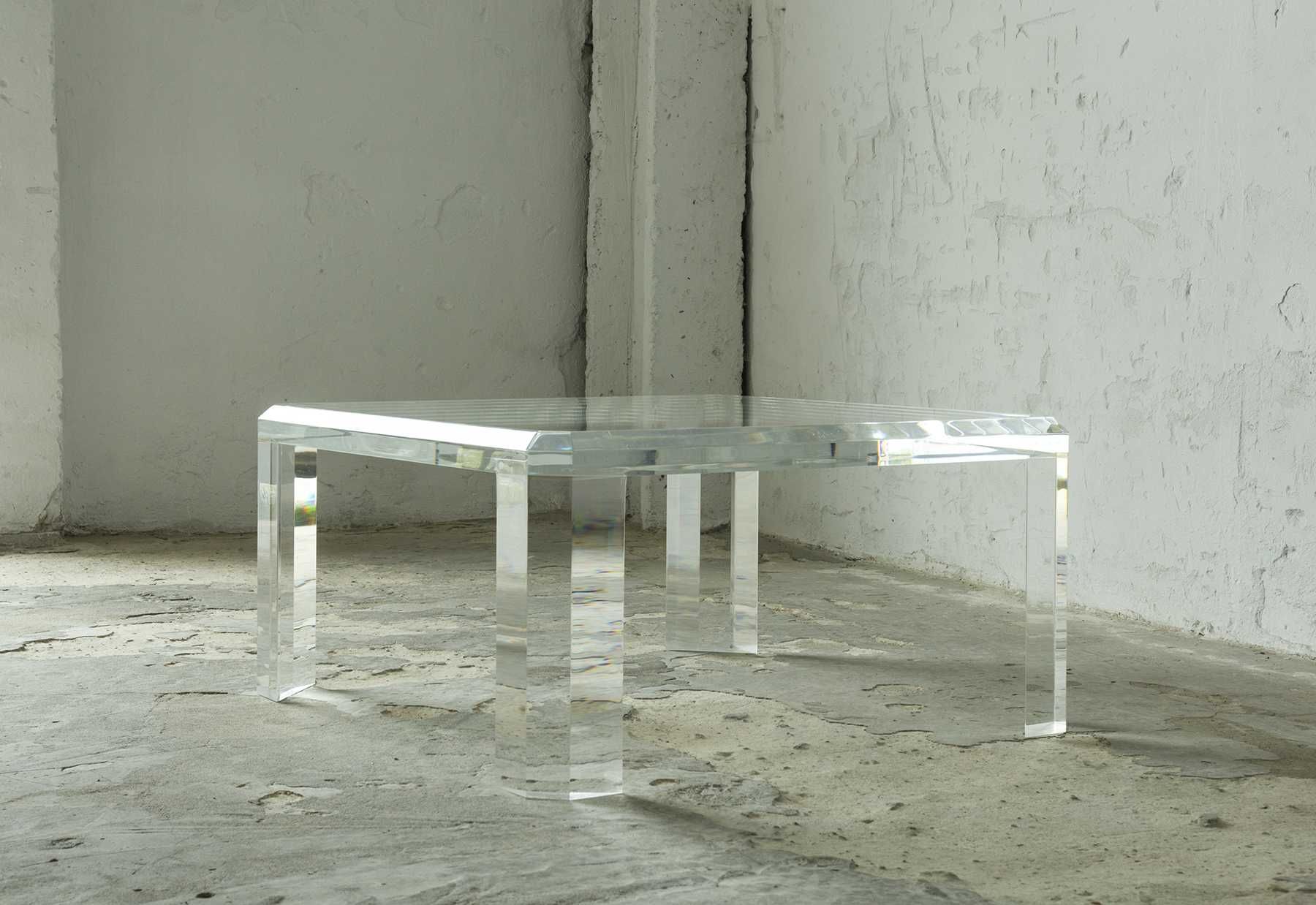 Stolik kawowy akrylowy pleksi plexi pleksa design vintage lata 60 70