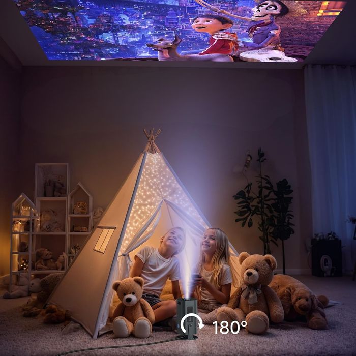 Projektor Polocsh P6 4K Mini z Android TV 11.0 Kompaktowy Wi-Fi6 BT5.2