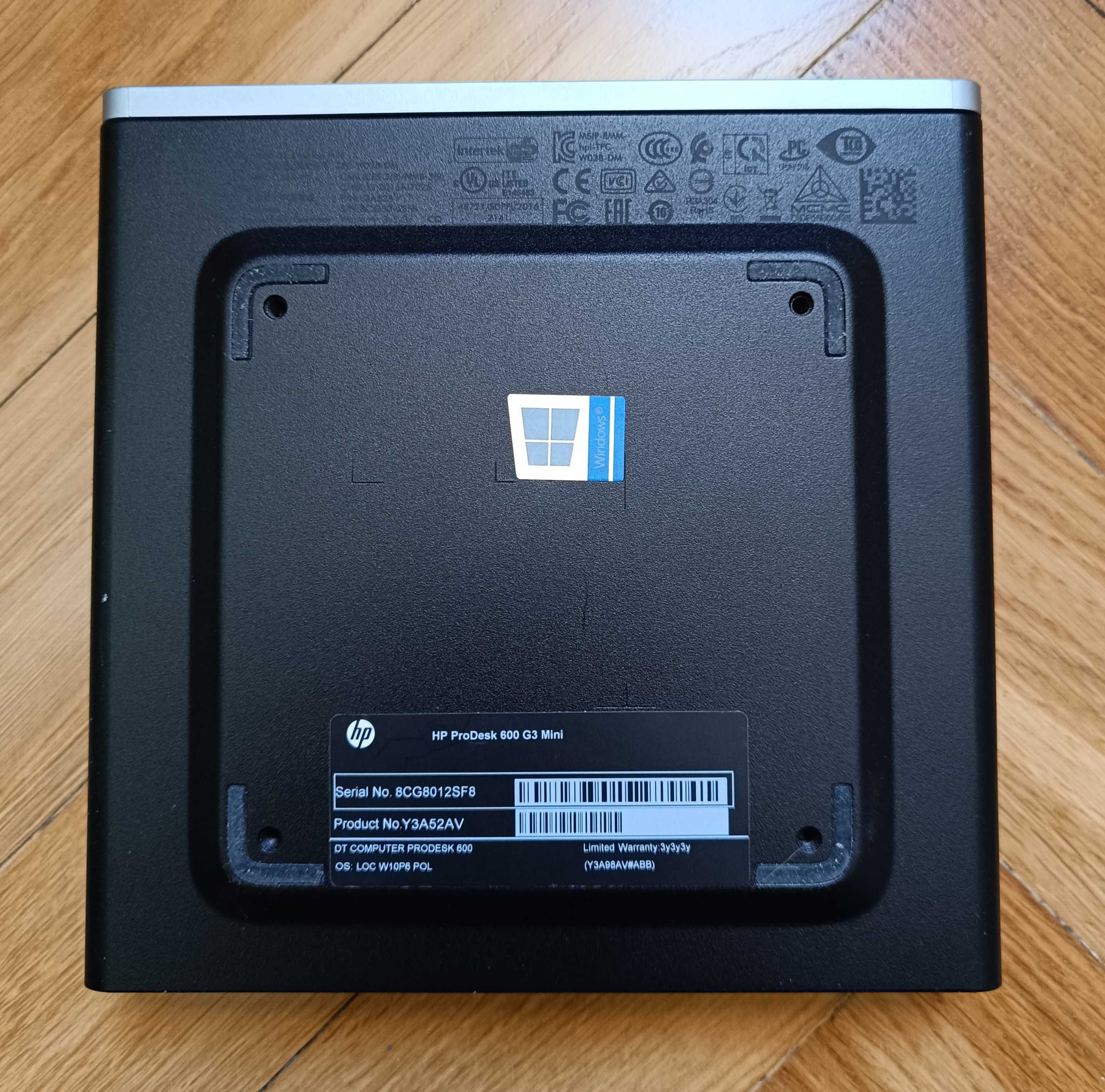 Komputer HP ProDesk 600 G3 Mini Intel i5 6500T 16GB DDR4 256GB NVMe
