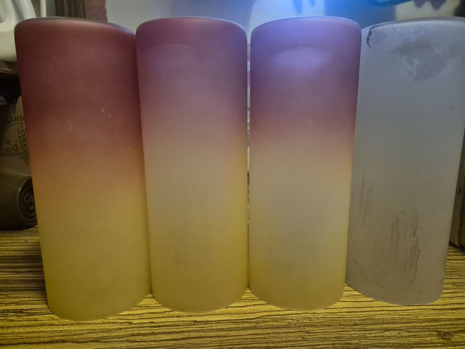 Klosze abażur lampa wisząca stojąca kinkiet miodowo żółte szkło 3 sz