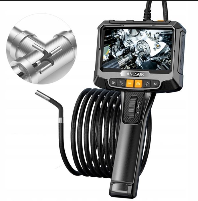 Kamera inspekcyjna endoskop z ruchomą końcówka 6mm 2 metry+ SD 32GB.