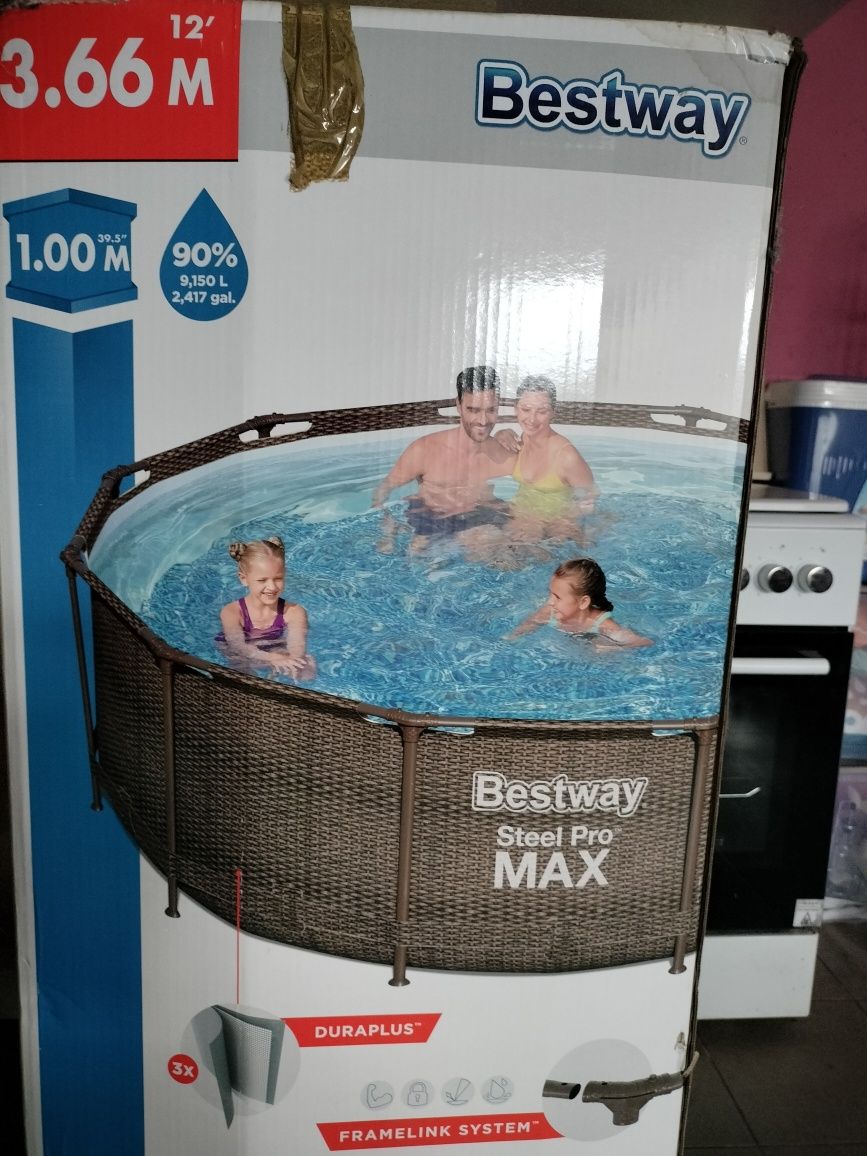Basen ogrodowy rattanowy bestway