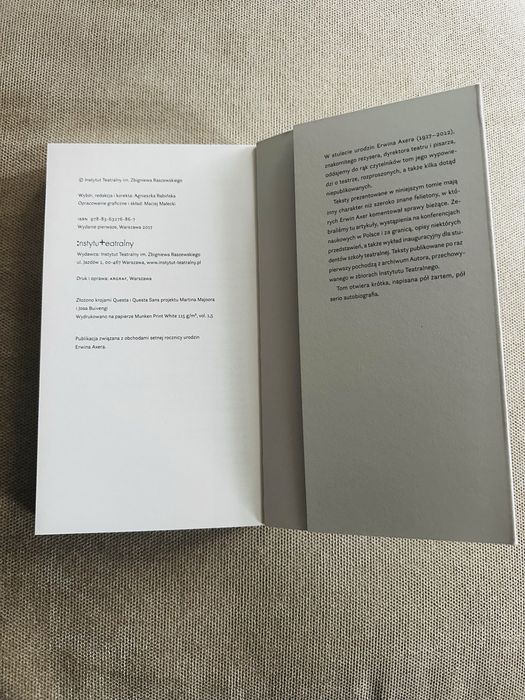 Książka Erwin Axer “Notatki z pracy”