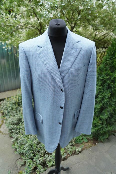 Brioni niebieska jedwabna kaszmirowa marynarka męska 54 XL ob