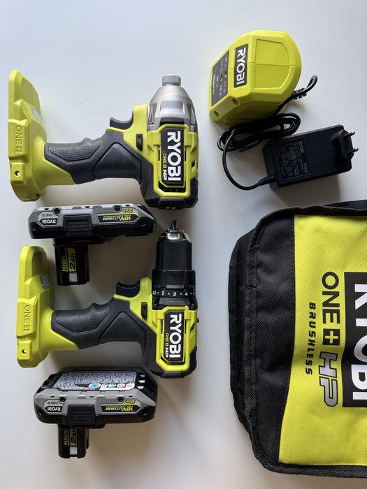 Ryobi 18V ONE wiertarko wkrętarka zakrętarka udarowa 2x akumulator 2Ah