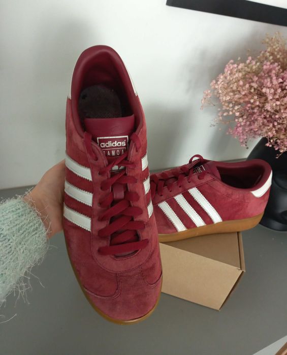 Adidas Samoa rozm.44 2/3 męskie sneakersy burgundowe zamszowe klasyk