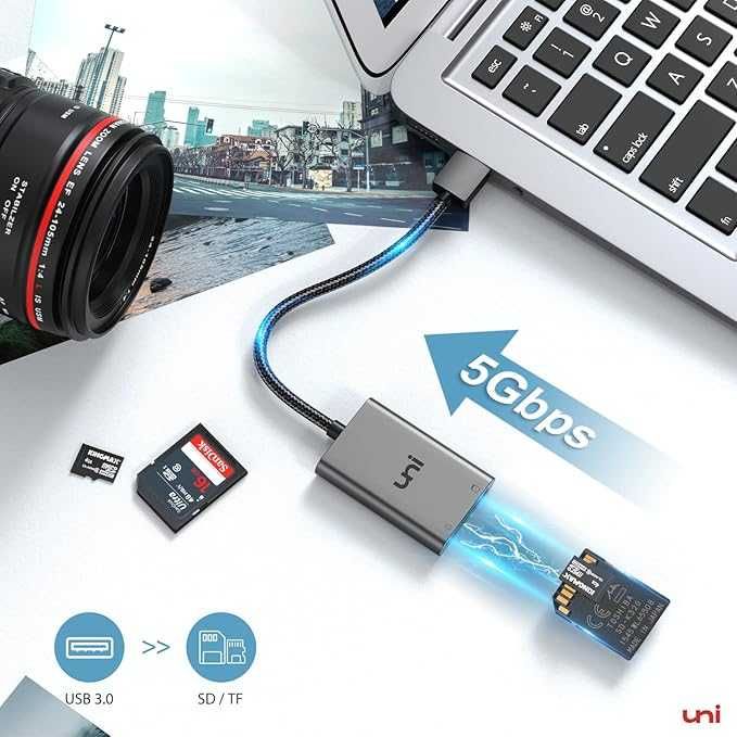Czytnik kart SD, uni USB 3.0 do adaptera kart SD/Micro SD 2-w-1