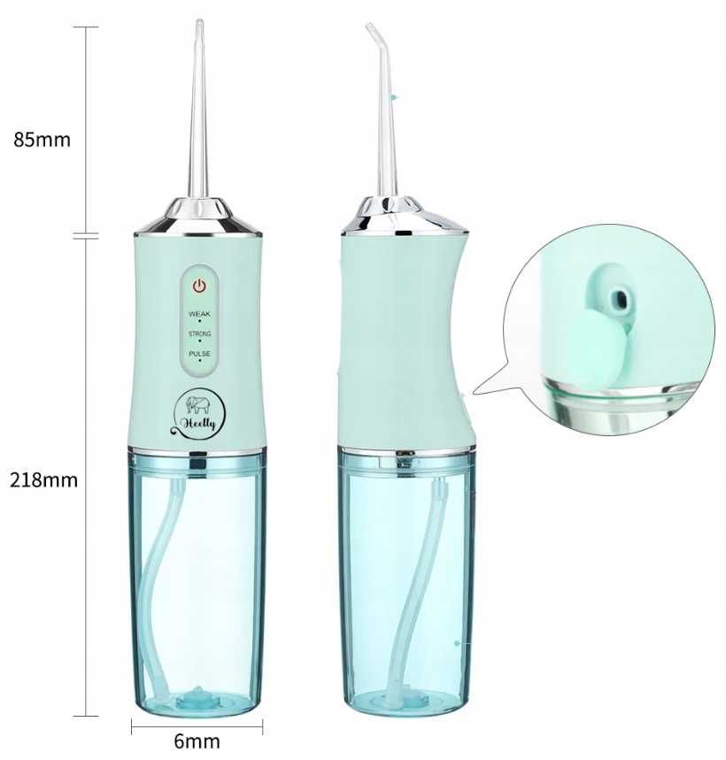 Heelly irygator do zębów – 300 ml, 8 końcówek, 3 tryby