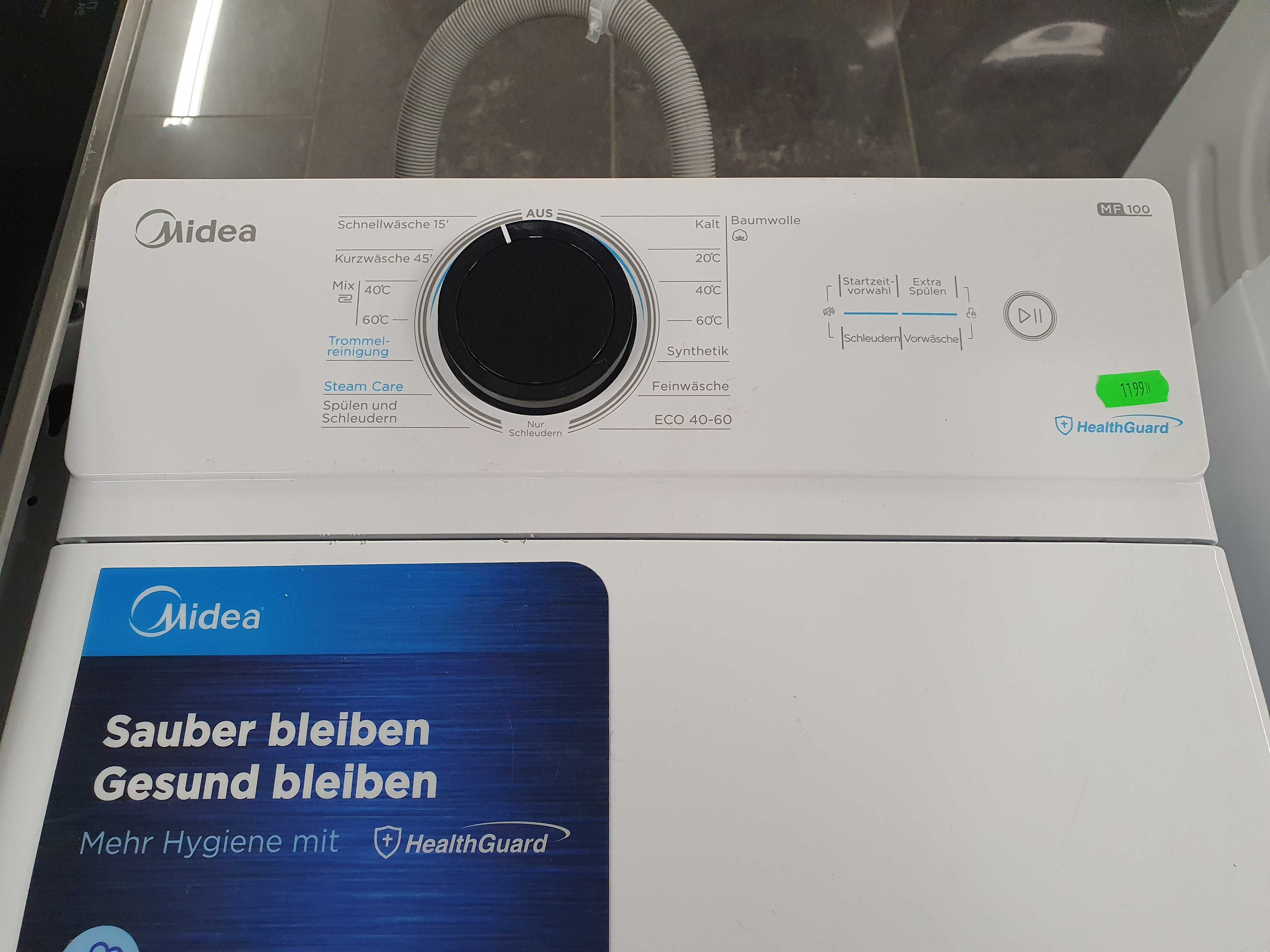 Pralka ładowana od góry Midea, silnik inverterowy, 7kg, wyświetlacz