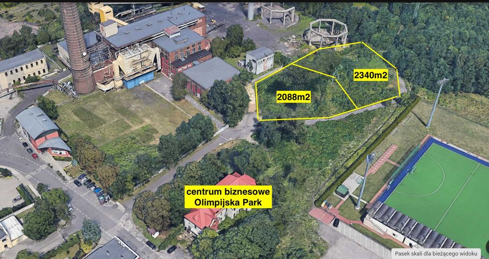 działka 2340m2 inwestycyjna - usługowa Siemianowice ul. Olimpijska