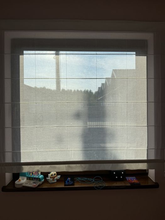 Biala firanka, roleta rzymska, do karnisza na rzep, 162x145 cm