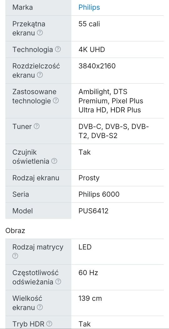 Philips 55cali 4K UHD Android Ambilight DVB-T2 SMART telewizor