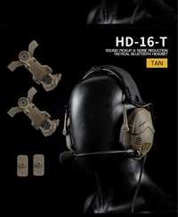 Тактичні навушники HD-16, з блютусом в кольорі мультикам, олива