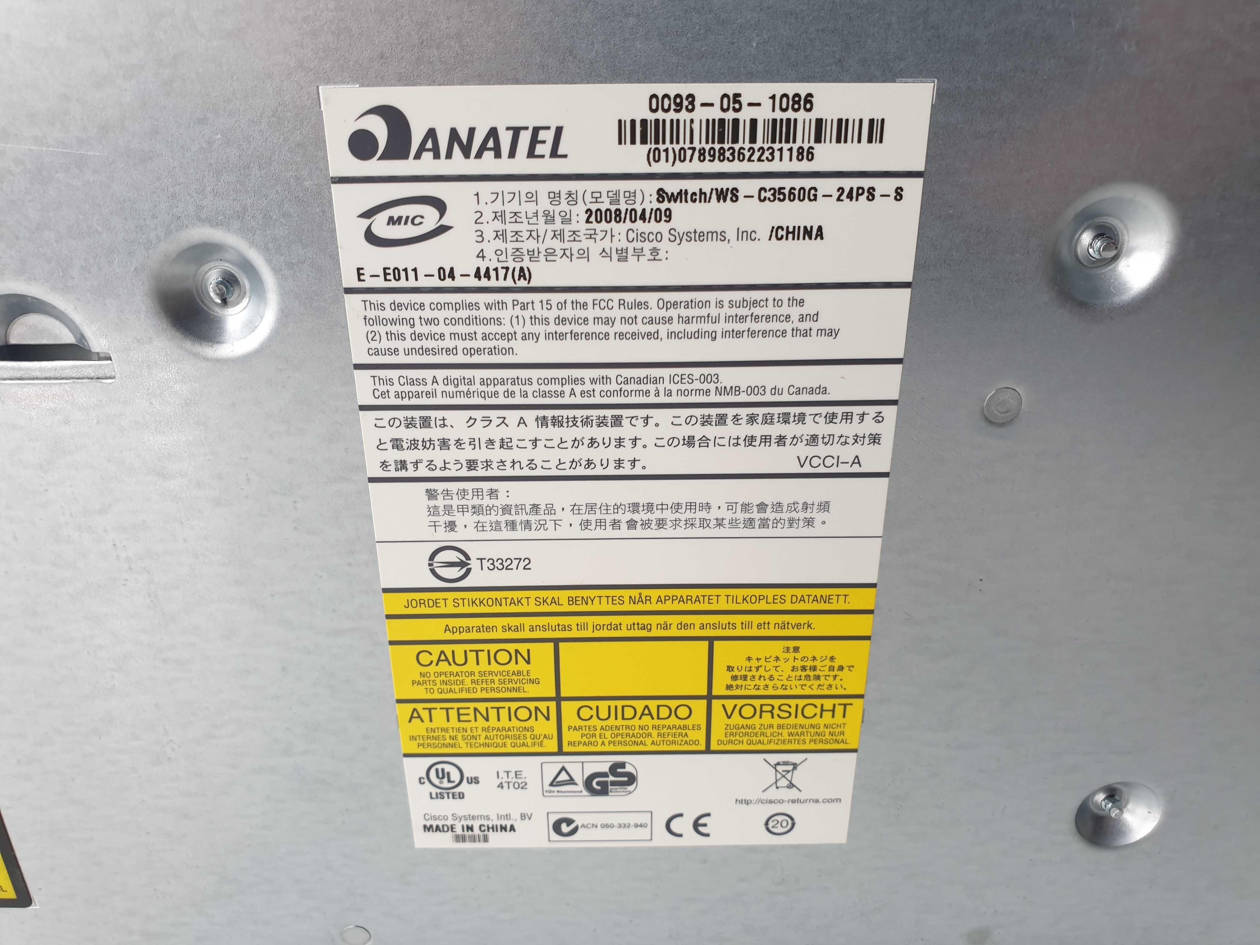 Комутатор Cisco WS-C3560G-24PS-S