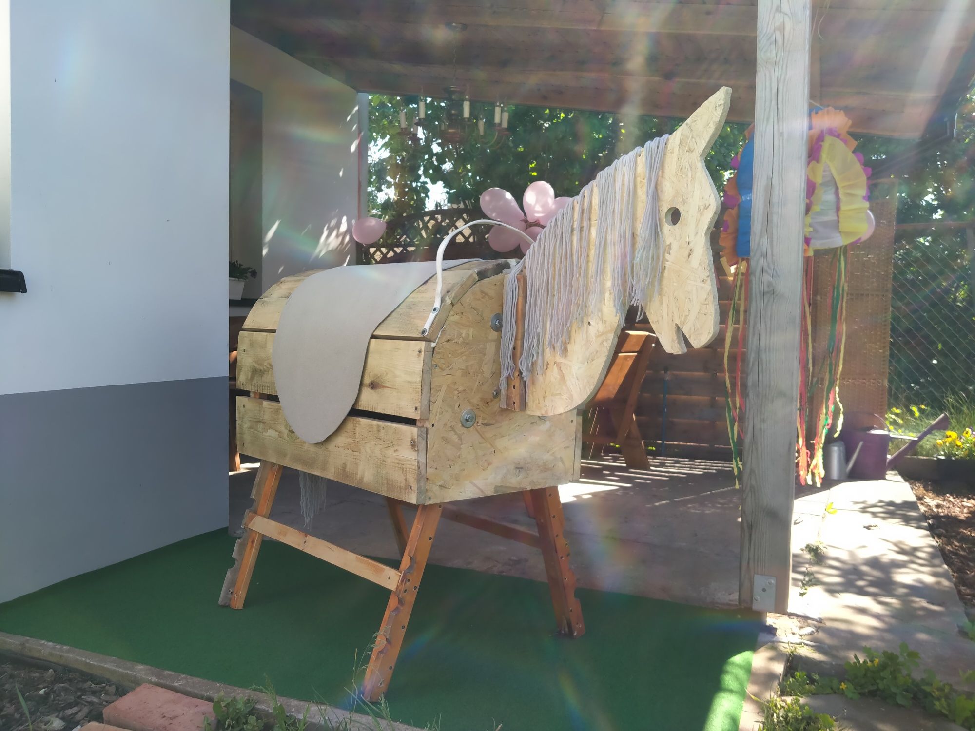 Drewniany koń duży ręcznie robiony 150 cm