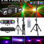 5-Efektów Belka LED Par Disco Kula Laser Strobo UV na statywie + pilot