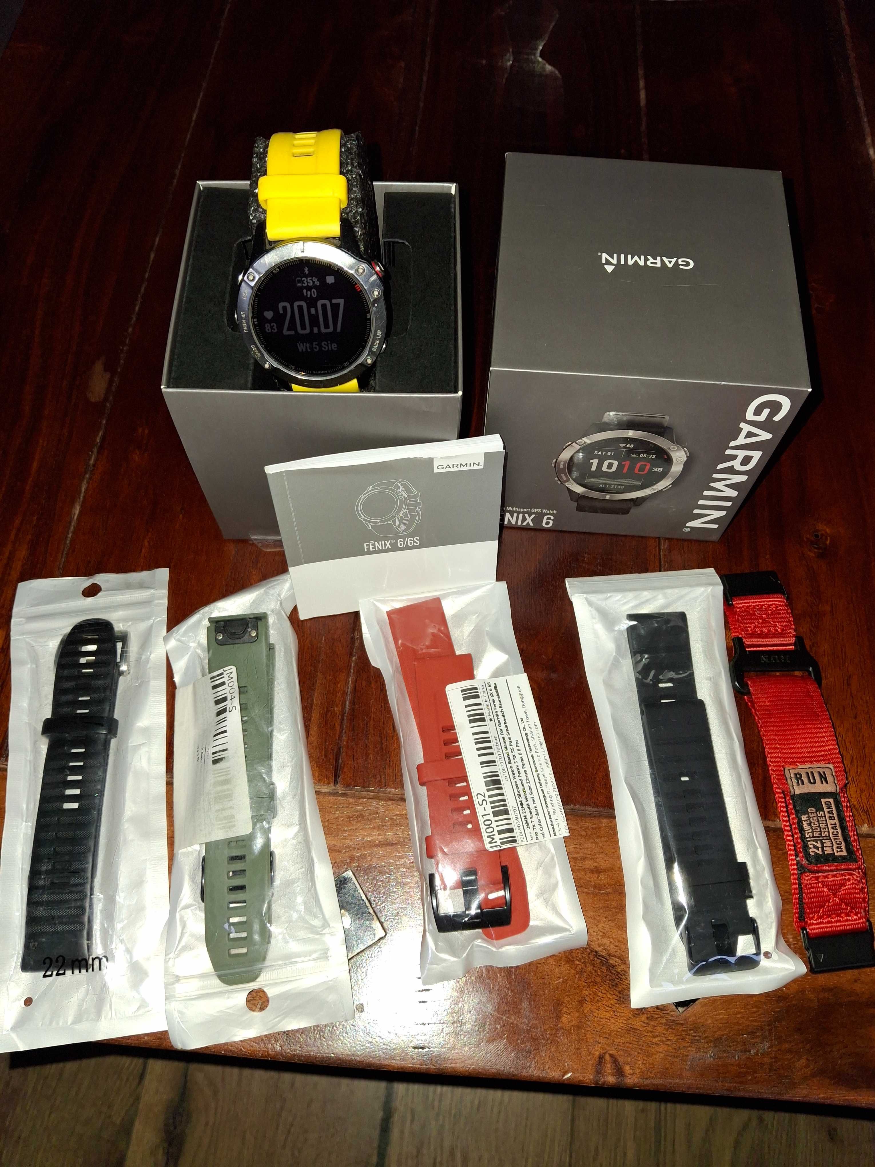 GARMIN Fenix 6 + komplet pasków