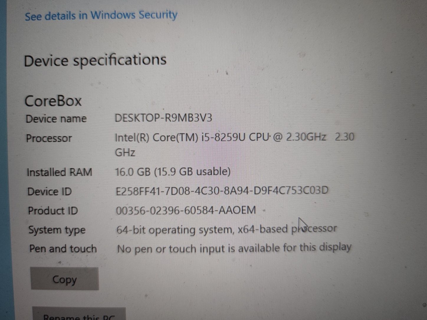 Chuwi Corebox i5-8259U 16GB RAM 256GB