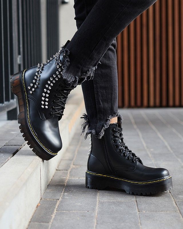 36 37 38 trapery 39 40 41 botki workery z ćwiekami kolcami platforma