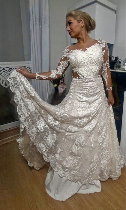 Suknia ślubna szyta na miatę rozm 36/S