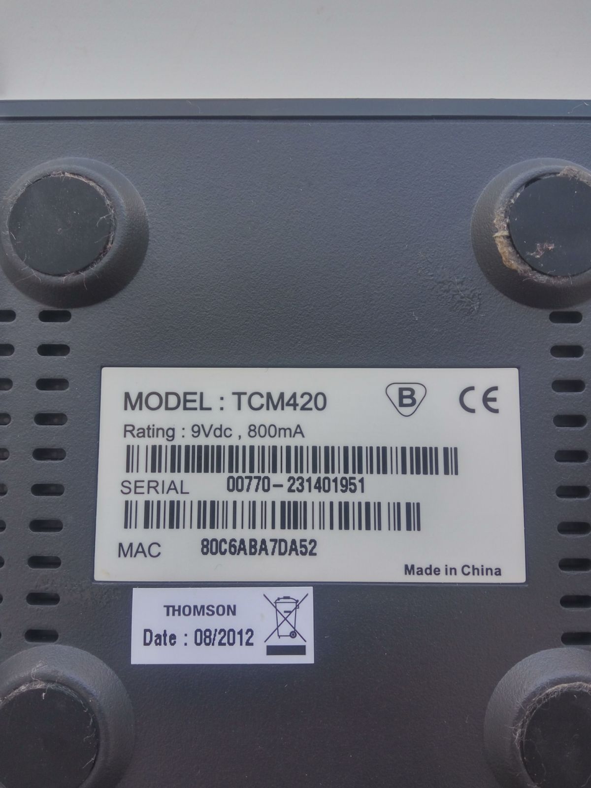 Кабельний модем Thomson TCM-420