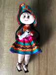 Lalka laleczka z Peru w stroju ludowym, pamiątka, rękodzieło 22cm