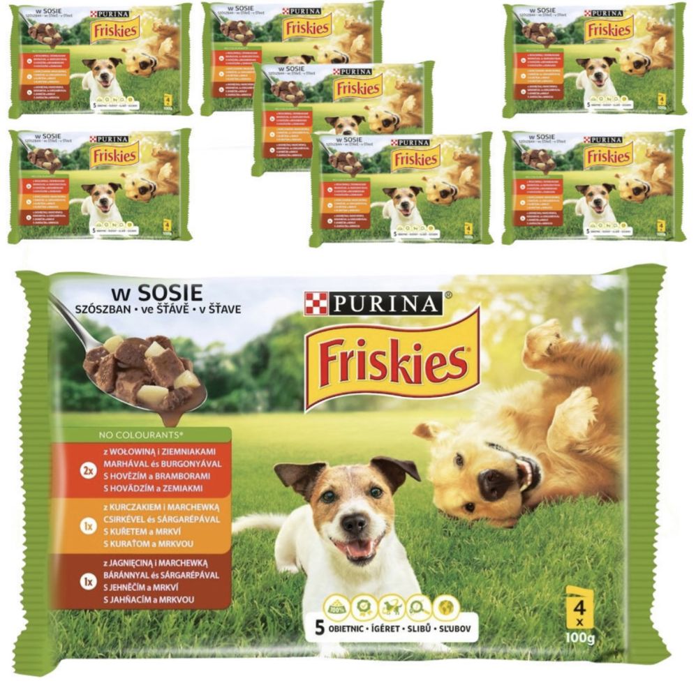 Friskies adult Dog wołowina, kurczak, jagnięcina w sosie 40x 100 g