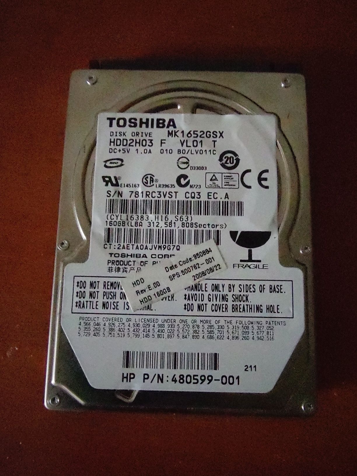 Ноутбучный жёсткий диск 160 Gb